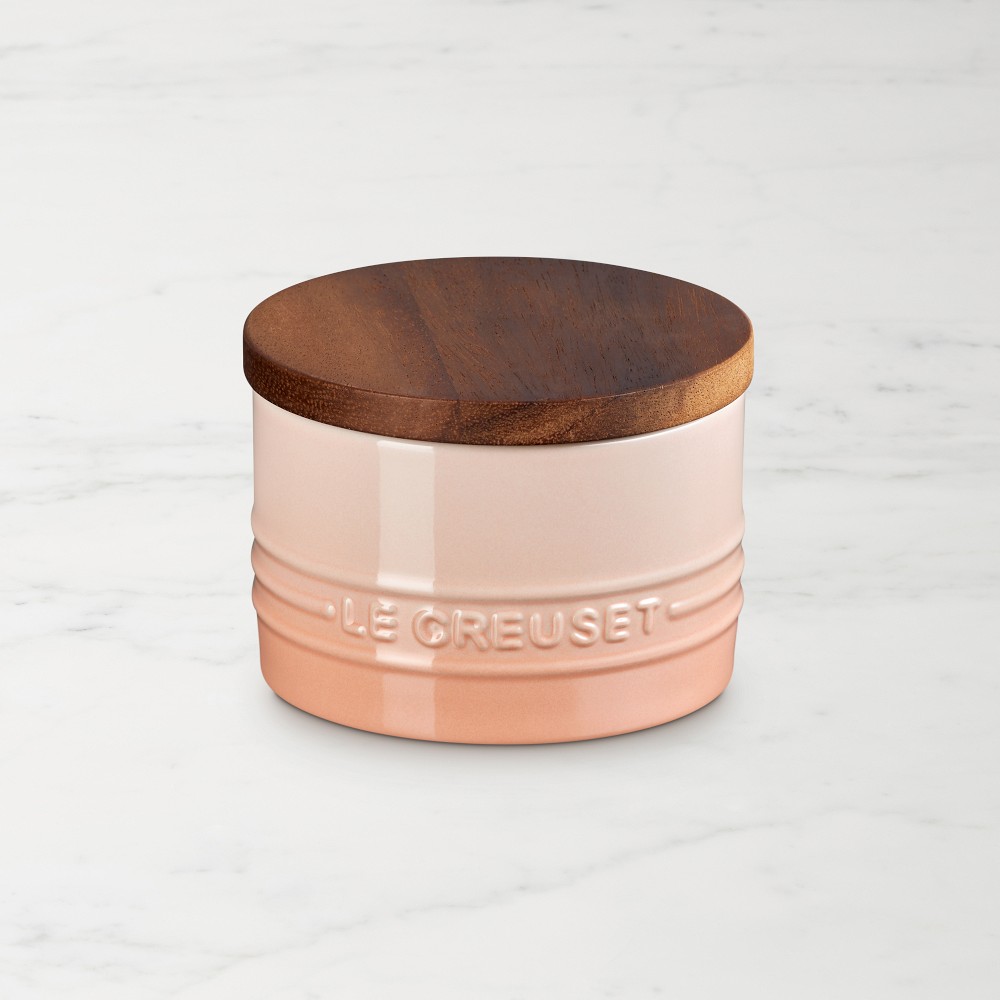 Le Creuset Signature Salt Cellar with Wood Lid - Peche