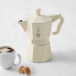 Bialetti Moka Stovetop Espresso Maker, Cream, 3-cup
