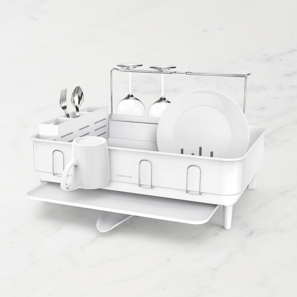 simplehuman™ Kitchen Dish Rack - White