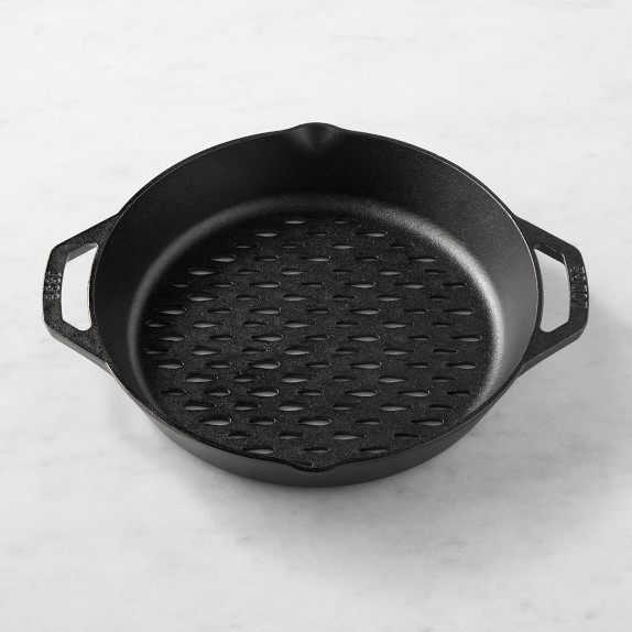 Lodge Savor the Outdoors Seasoned Cast Iron Dual Handle Grilling Basket, 12"