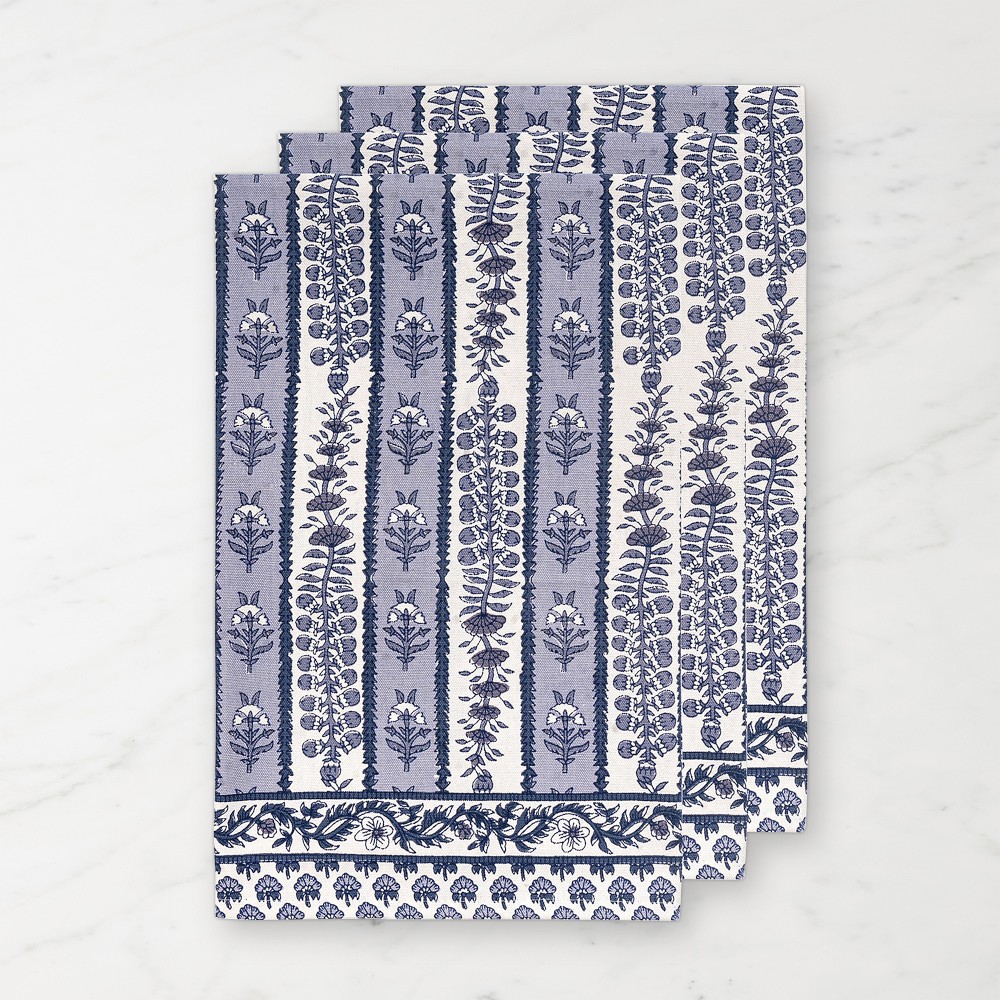 Couleur Nature Provence Avignon Tea Towels, Set of 3 - Set of 3, Blue & Marine