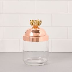 Ruffoni Glass Canisters with Lotus Knob, Set of 3