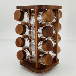 OPEN BOX: Hold Everything Revolving Spice Rack, Walnut
