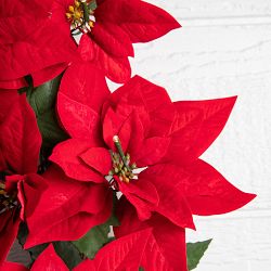Red Poinsettia Celebration Faux Wreath &amp; Garland