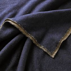 Reversible Double Face Solid Cashmere Throw, Navy/Sand
