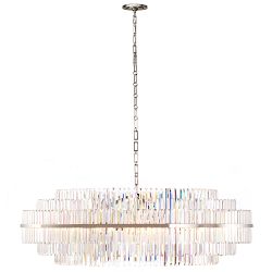 Vienna Round Crystal Chandelier, Polished Nickel