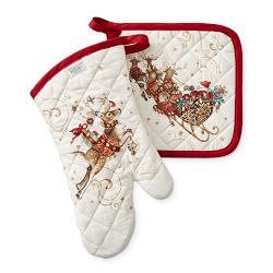'Twas the Night Before Christmas Oven Mitt &amp; Pot Holder Set