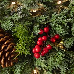 Balsam Hill Outdoor Winter Evergreen Pre-Lit Faux Wreath &amp; Garland