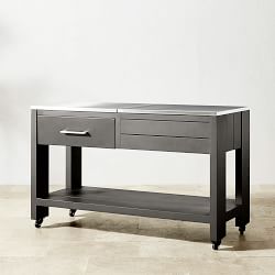 Larnaca Outdoor Slate Grey Metal Prep Table (58")