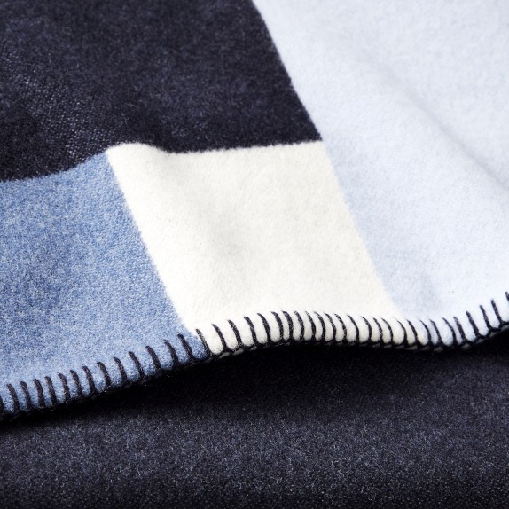 Lesina Merino Wool Throw, Navy