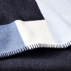 Lesina Merino Wool Throw, Navy