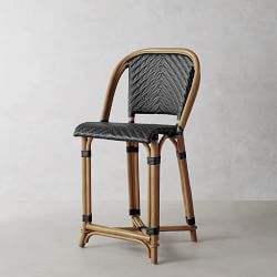 Parisian Bistro Woven Counter Stool, Black