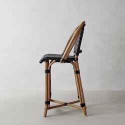 Parisian Bistro Woven Counter Stool, Black
