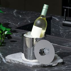 ANNA New York Striations Ice Bucket with Tongs