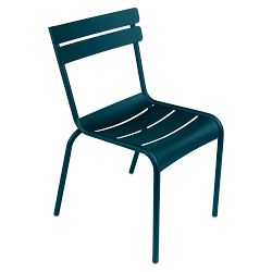 Fermob Luxembourg Outdoor Dining Side Chair, Set of 2, Aluminum, Acapulco Blue