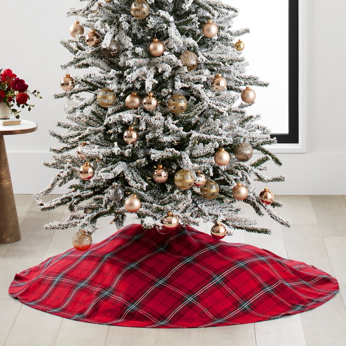 Red Tartan Christmas Tree Skirt Williams Sonoma