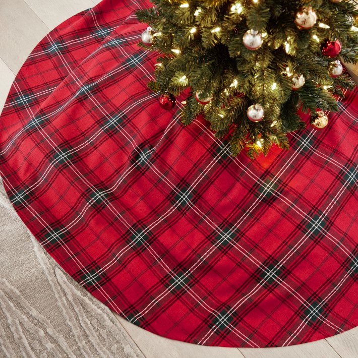 Red Tartan Christmas Tree Skirt Williams Sonoma
