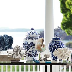 White Coral On Glass Stand Sculpture