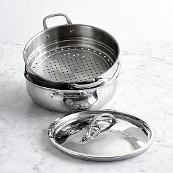 Williams Sonoma Signature Thermo-Clad™ Stainless-Steel Braiser with Steamer Insert