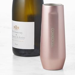 Corkcicle Stemless Champagne Flute, Metallic Rose