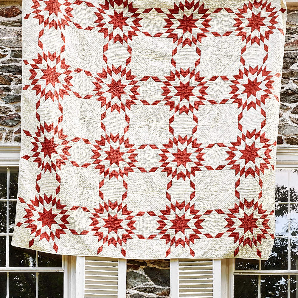 Josh Young x Williams Sonoma Home Vintage Quilt - Queen, Off White/Red