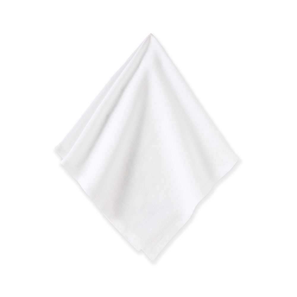 Italian Washed Linen Napkins - Set of 4, White