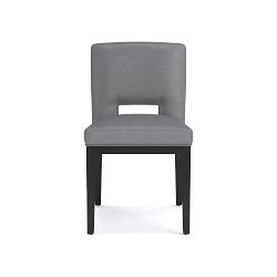 OPEN BOX: Saratoga Dining Side Chair, Italian Distressed Leather, Iron, Ebony Leg