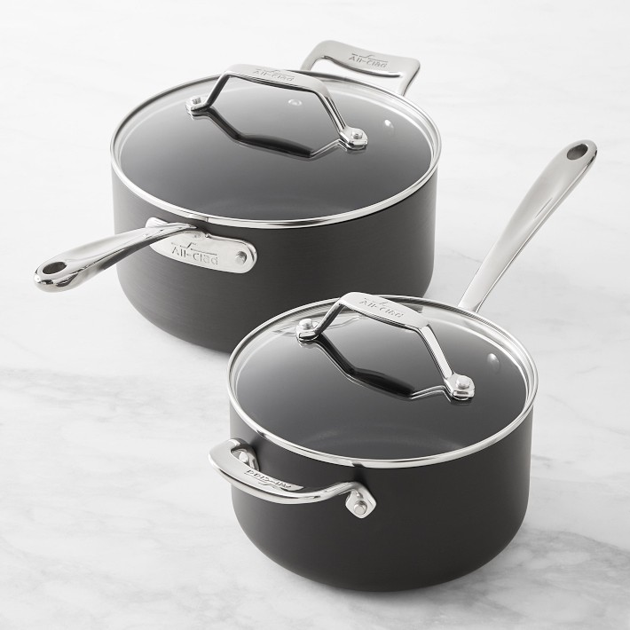 All-Clad Essentials Nonstick Sauce Pans Set of Williams Sonoma