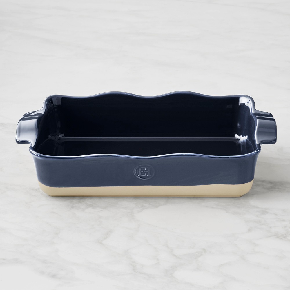 Emile Henry French Ceramic Ruffled Rectangular Baker, Large