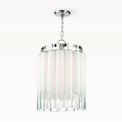 Mora Glass Pendant, Polished Nickel