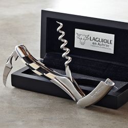 Laguiole En Aubrac Waiters Corkscrew Wine Opener, Ebony/Ivory