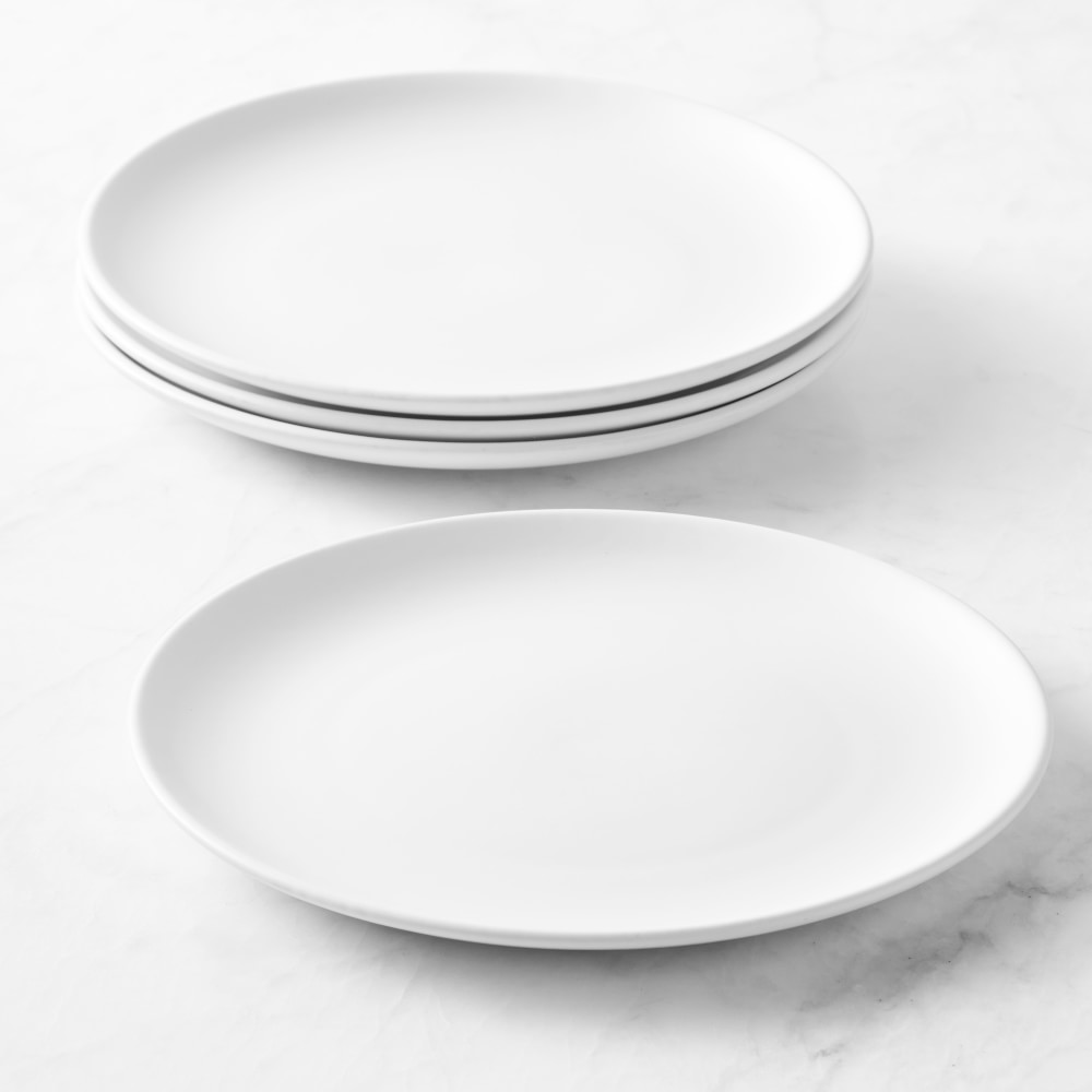 White Open Kitchen by Williams Sonoma Matte Coupe Dinner Plates (12)