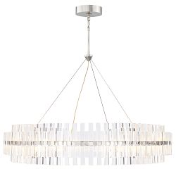 Phoebe Round LED Crystal Chandelier, Polished Nickel