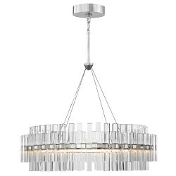 Phoebe Round LED Crystal Chandelier, Polished Nickel