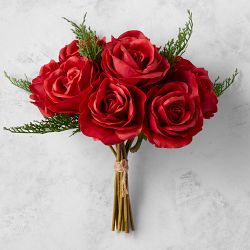 Faux Rose &amp; Cedar Holiday Bouquet