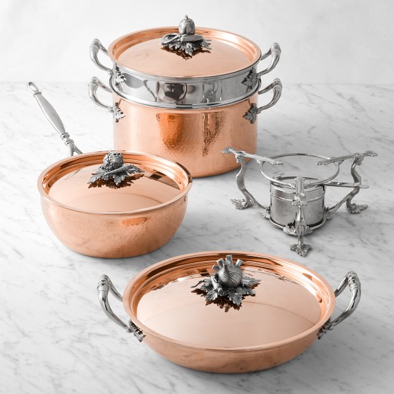 Ruffoni Opus Cupra Hammered Copper 8-Piece Cookware Set