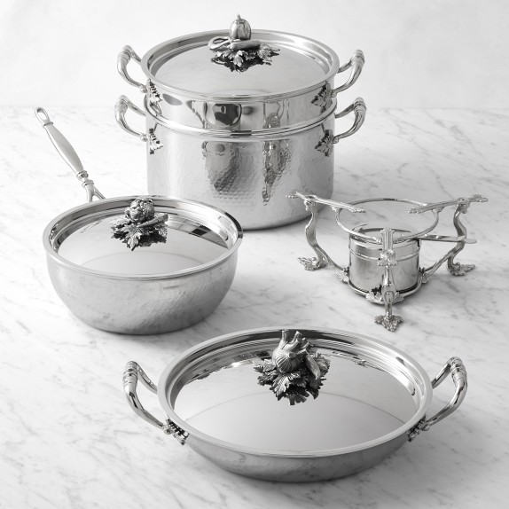 Ruffoni Opus Prima Hammered Stainless-Steel 8-Piece Cookware Set