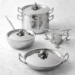 Ruffoni Opus Prima Hammered Stainless-Steel 8-Piece Cookware Set