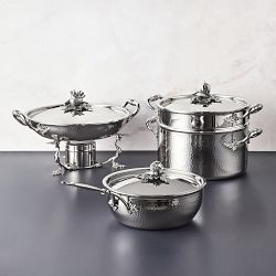 Ruffoni Opus Prima Hammered Stainless-Steel 8-Piece Cookware Set