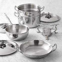 Ruffoni Opus Prima Hammered Stainless-Steel 8-Piece Cookware Set