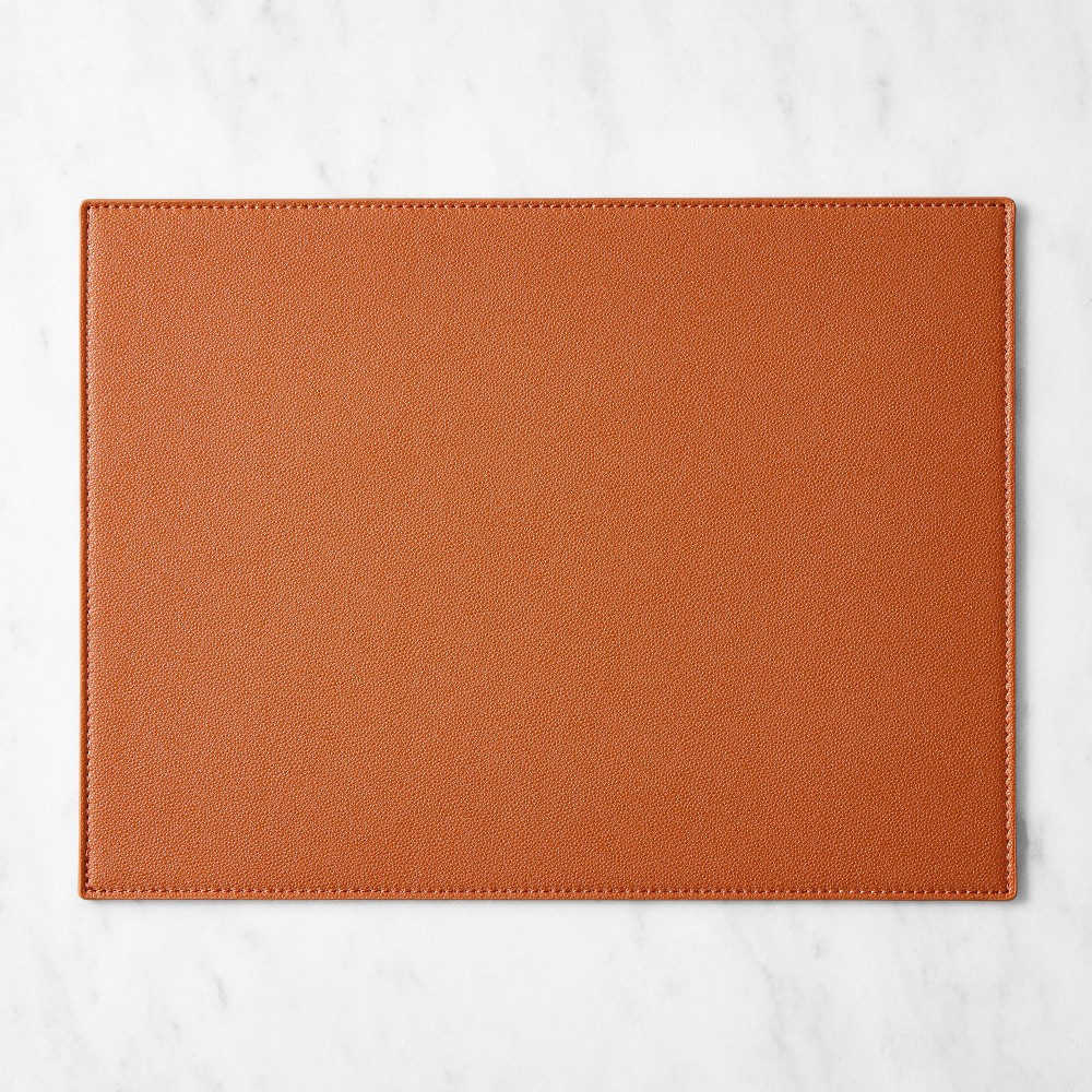 Faux Shagreen Rectangle Placemat - gray