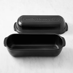 OPEN BOX: Emile Henry French Ceramic Italian Bread Loaf Baker, Truffle