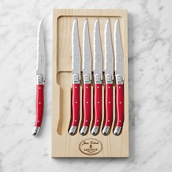 Jean Dubost Laguiole Steak Knives, Set of 6, Red