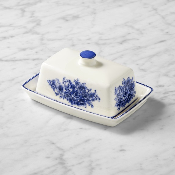 English Floral Butter Dish