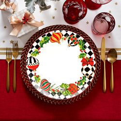 Mackenzie Childs Deck The Halls Dinner Plates