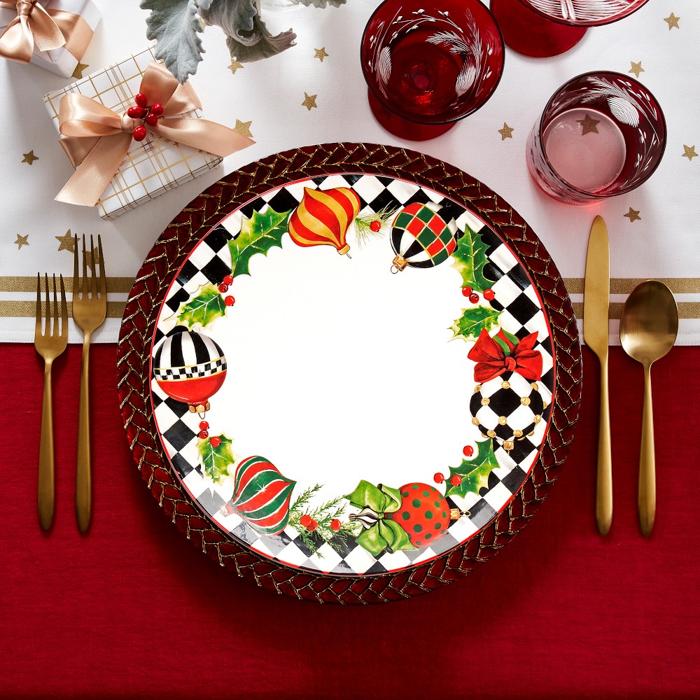 Mackenzie Childs Deck The Halls Dinner Plates