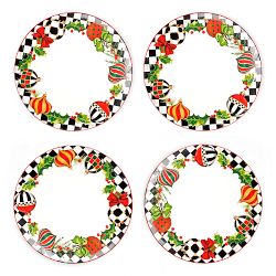 Mackenzie Childs Deck The Halls Dinner Plates