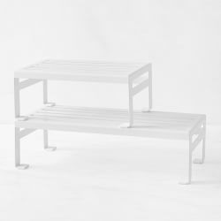 Hold Everything White Powder Coat Metal Shelf Riser Set