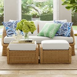 AERIN x Williams Sonoma Home East Hampton Coffee Table Ottoman (28.5&quot;)