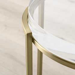 Lago Accent Table, Antique Brass (14")